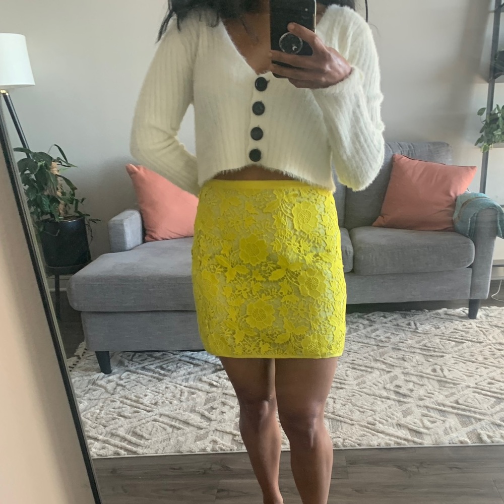 Madewell neon lace skirt